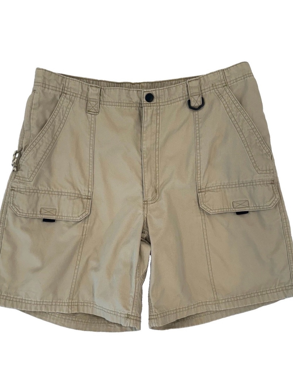Wrangler Authentics Mens Canvas Utility Hiking Cargo Shorts Flex Waistband Sz 38
